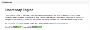 GitHub repository readme showing CI build status.